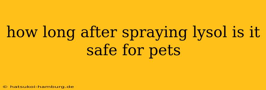 how long after spraying lysol is it safe for pets
