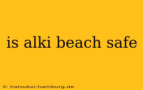 is alki beach safe