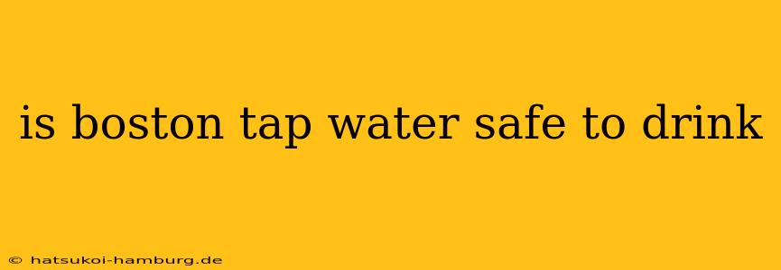 is boston tap water safe to drink