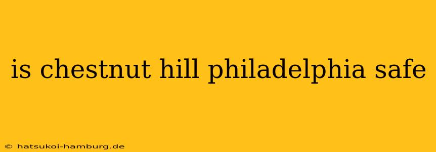 is chestnut hill philadelphia safe