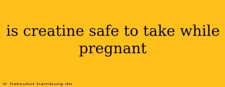 is creatine safe to take while pregnant