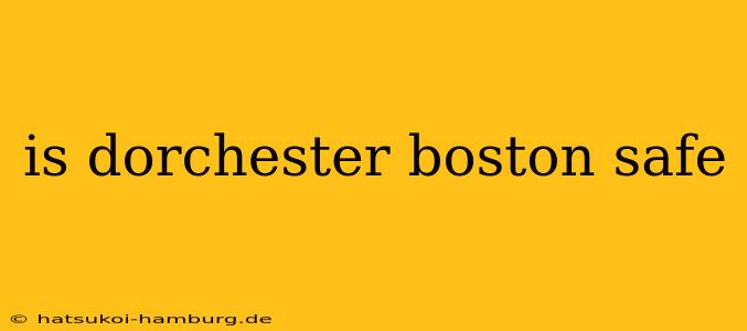 is dorchester boston safe