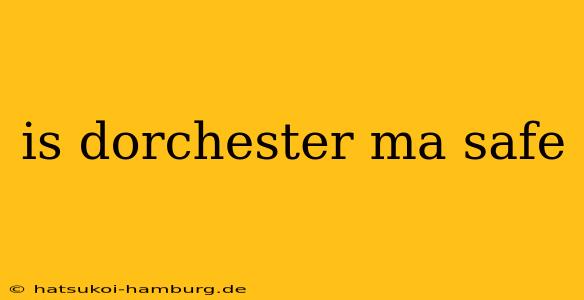 is dorchester ma safe