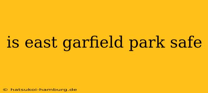 is east garfield park safe