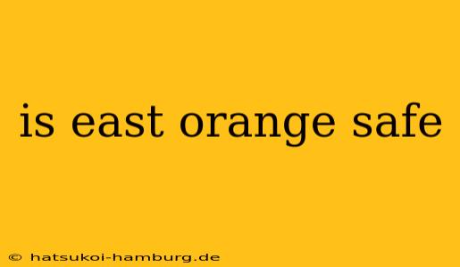 is east orange safe