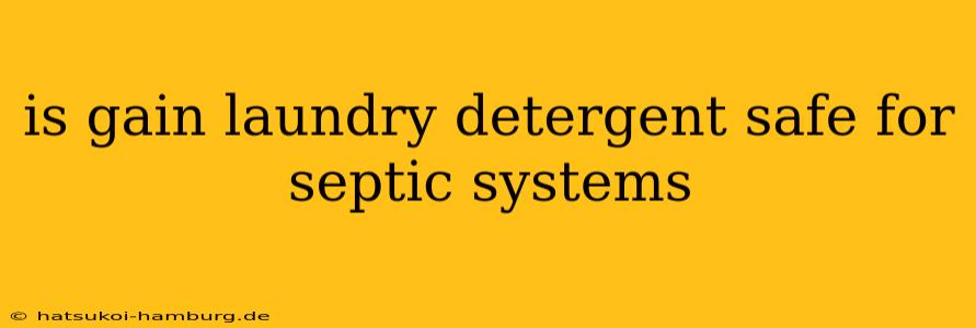 is gain laundry detergent safe for septic systems