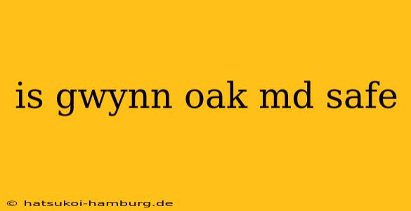 is gwynn oak md safe