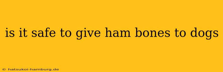 is it safe to give ham bones to dogs