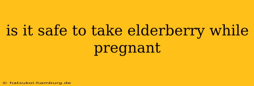 is it safe to take elderberry while pregnant