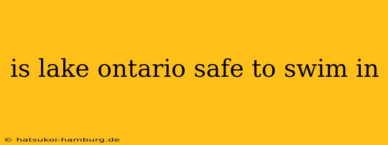 is lake ontario safe to swim in