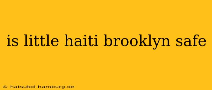 is little haiti brooklyn safe