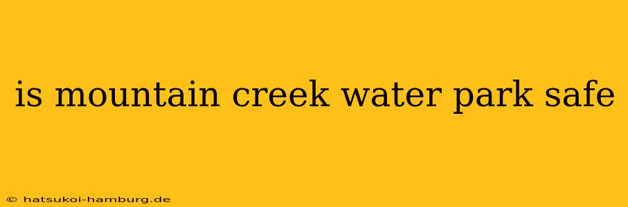 is mountain creek water park safe