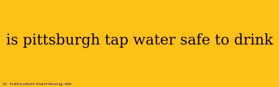 is pittsburgh tap water safe to drink