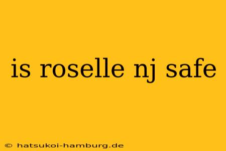 is roselle nj safe