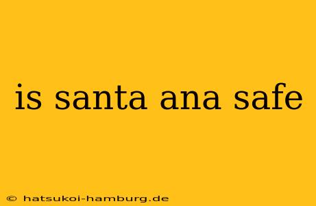 is santa ana safe