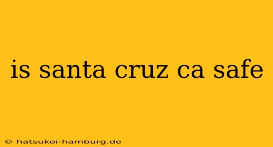 is santa cruz ca safe