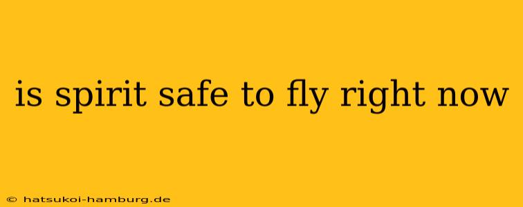 is spirit safe to fly right now