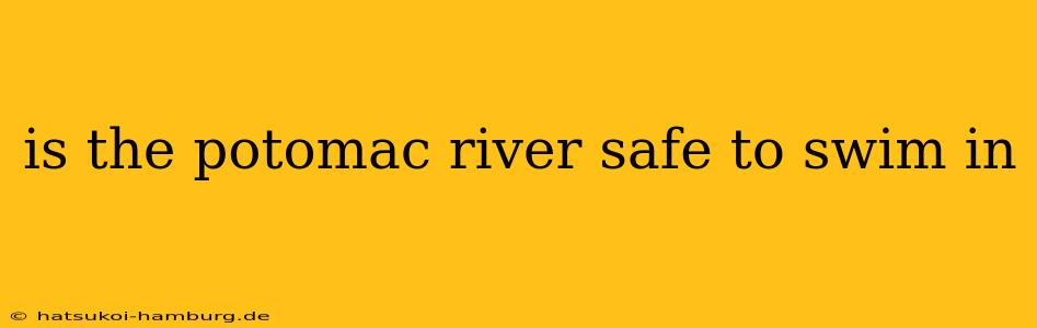 is the potomac river safe to swim in
