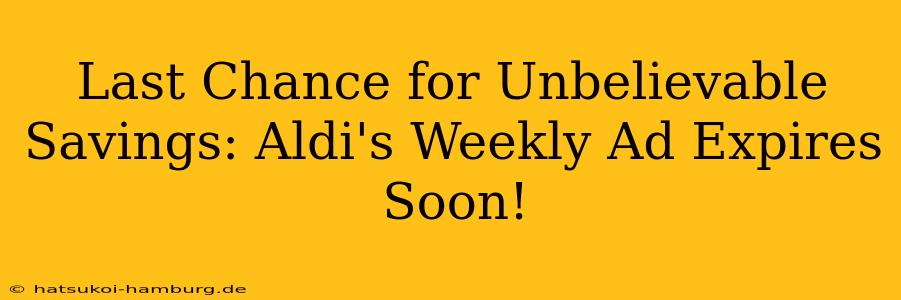 Last Chance for Unbelievable Savings: Aldi's Weekly Ad Expires Soon!