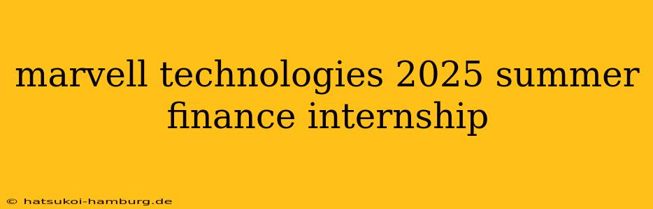 marvell technologies 2025 summer finance internship