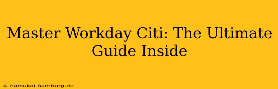 Master Workday Citi: The Ultimate Guide Inside
