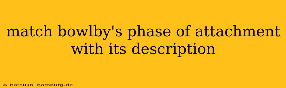 match bowlby's phase of attachment with its description