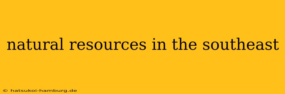 natural resources in the southeast