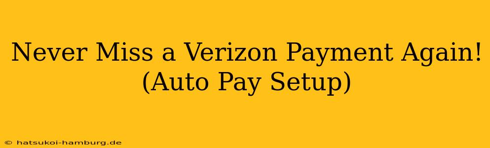 Never Miss a Verizon Payment Again! (Auto Pay Setup)