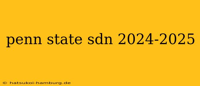 penn state sdn 2024-2025