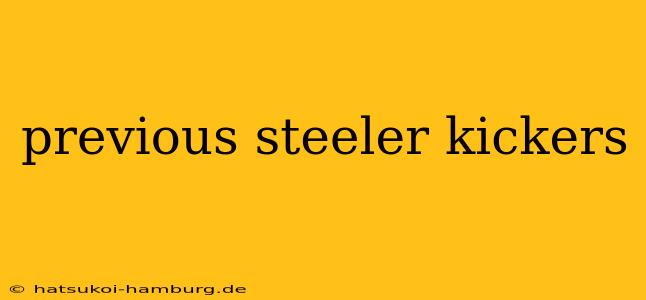 previous steeler kickers