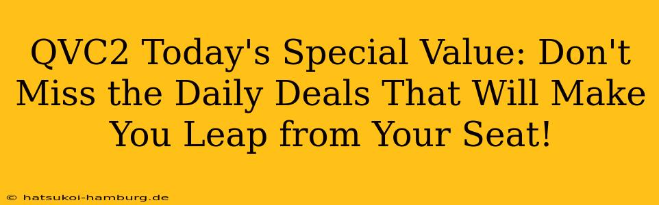 QVC2 Today's Special Value: Don't Miss the Daily Deals That Will Make You Leap from Your Seat!