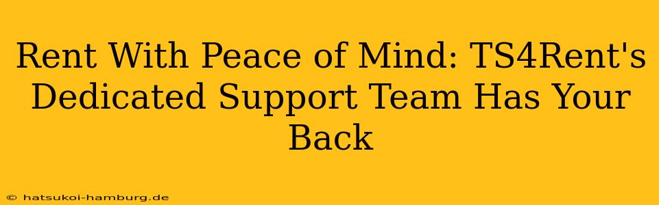 Rent With Peace of Mind: TS4Rent's Dedicated Support Team Has Your Back