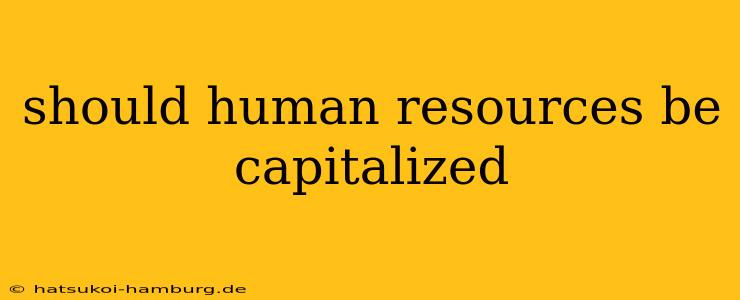 should human resources be capitalized
