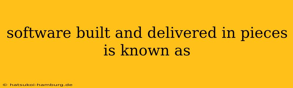 software built and delivered in pieces is known as