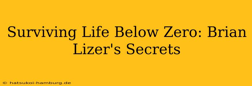 Surviving Life Below Zero: Brian Lizer's Secrets