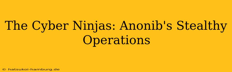 The Cyber Ninjas: Anonib's Stealthy Operations