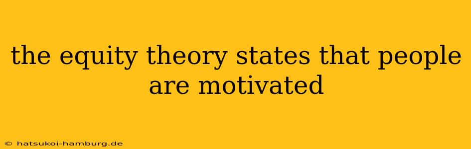 the equity theory states that people are motivated