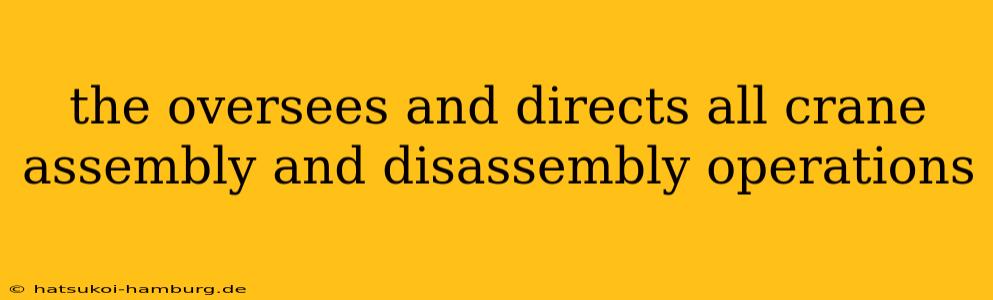 the oversees and directs all crane assembly and disassembly operations
