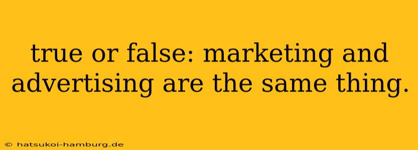 true or false: marketing and advertising are the same thing.