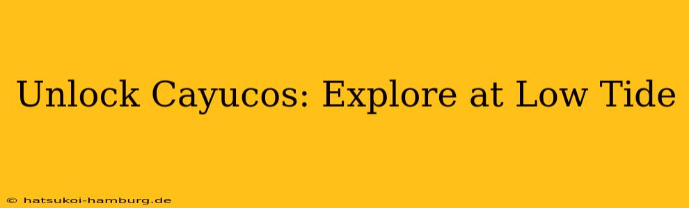 Unlock Cayucos: Explore at Low Tide