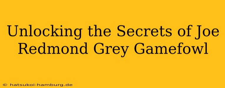 Unlocking the Secrets of Joe Redmond Grey Gamefowl