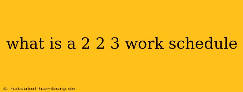 what is a 2 2 3 work schedule