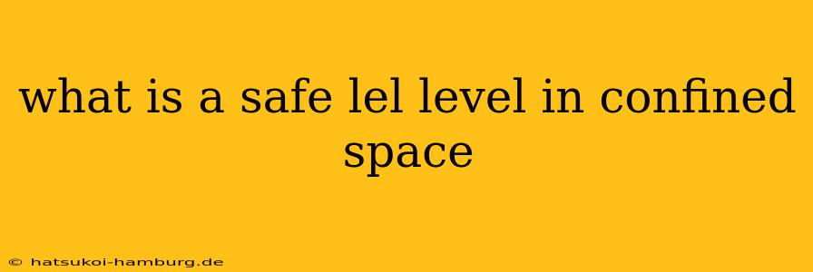 what is a safe lel level in confined space