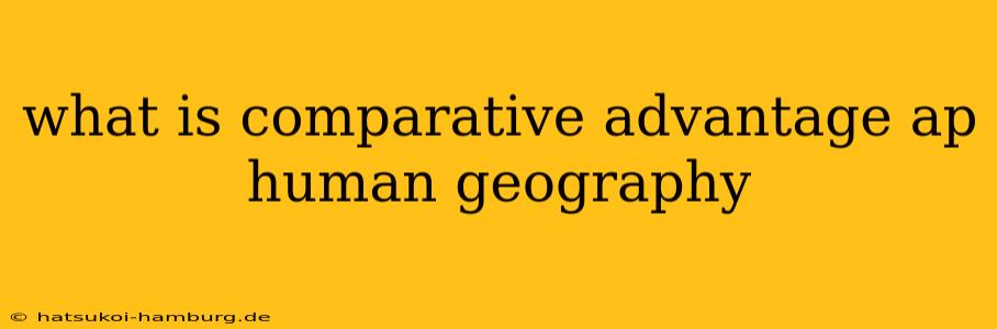 what is comparative advantage ap human geography