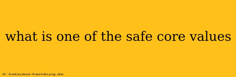 what is one of the safe core values