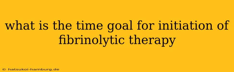 what is the time goal for initiation of fibrinolytic therapy