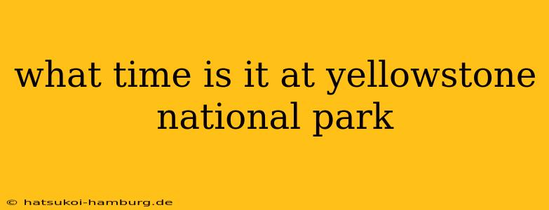 what time is it at yellowstone national park
