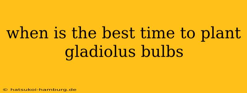 when is the best time to plant gladiolus bulbs