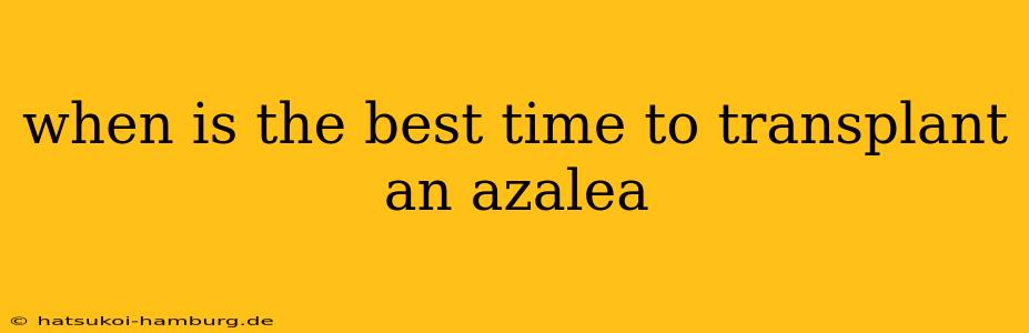 when is the best time to transplant an azalea