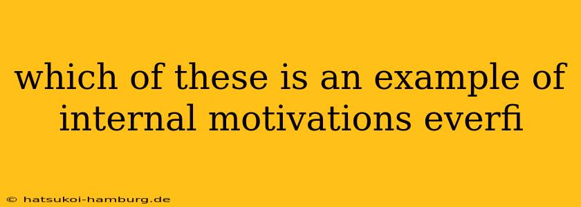 which of these is an example of internal motivations everfi